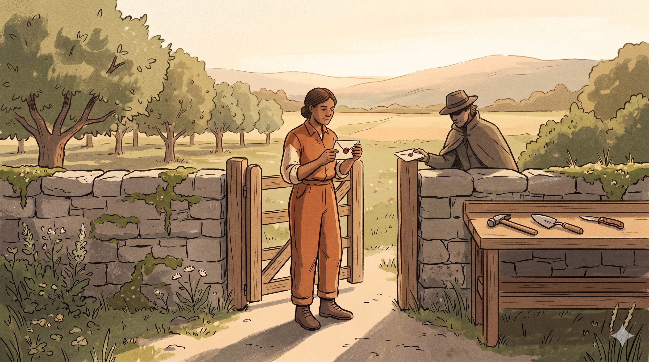 Cover illustration for It’s All About Trust — a gate and fence in muted earthy tones, suggesting a perimeter rather than a locked interior