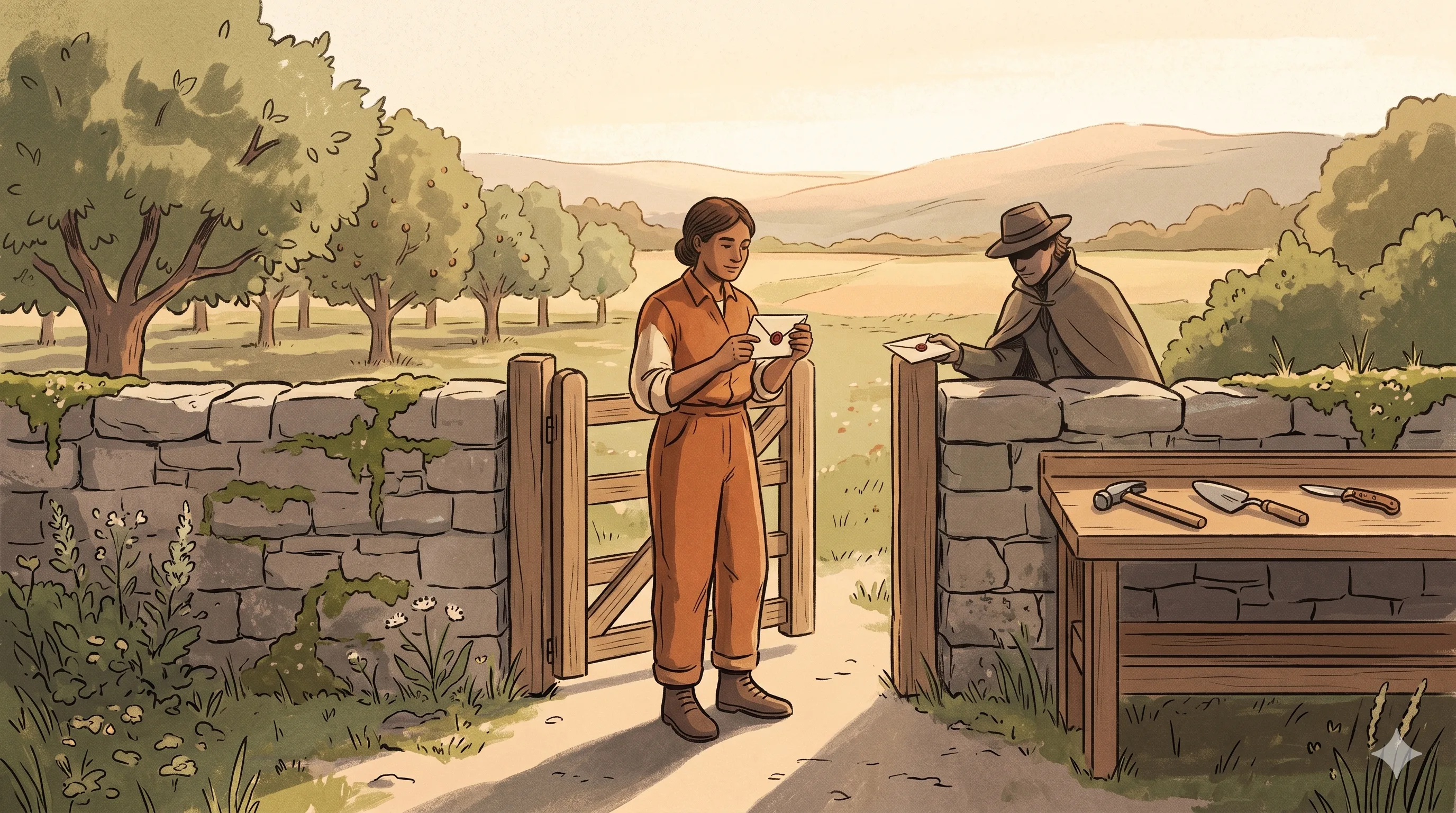 Cover illustration for It’s All About Trust — a gate and fence in muted earthy tones, suggesting a perimeter rather than a locked interior
